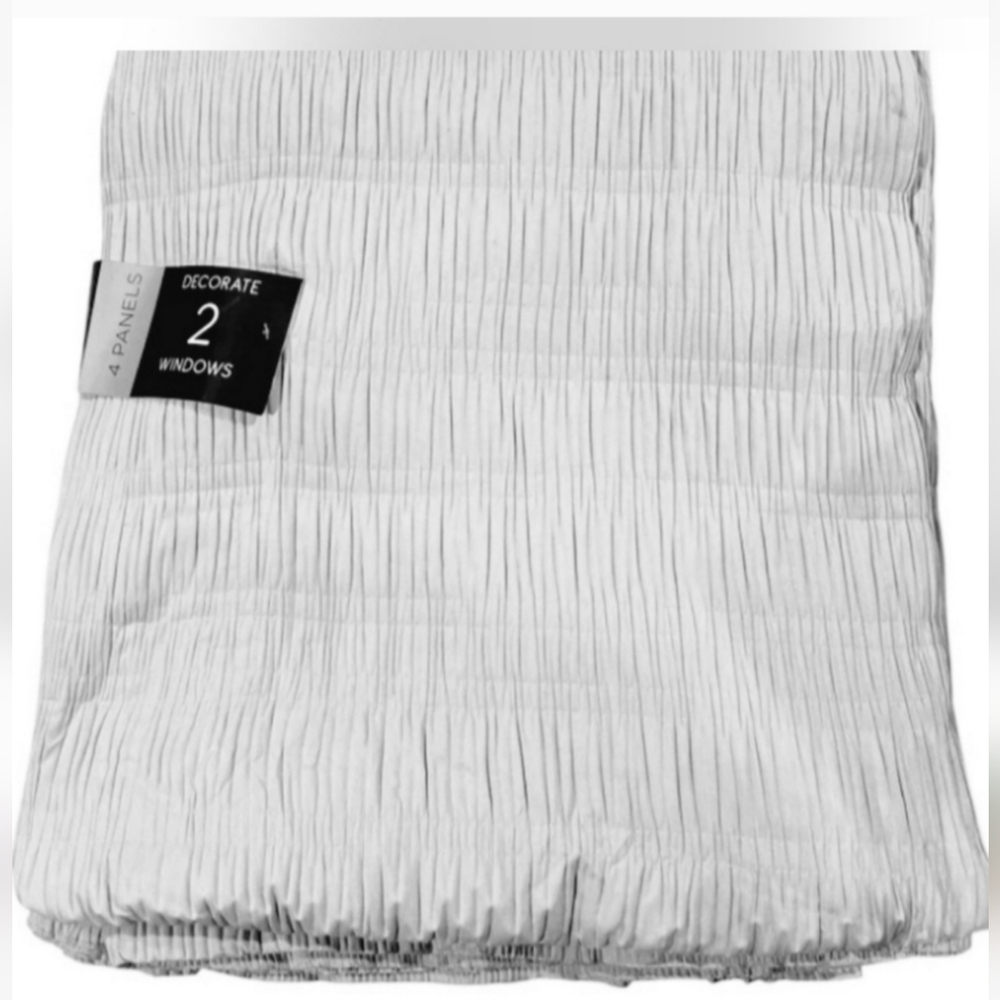 Madison Loft White Window Curtains. 38 X 84 Inches. 2 Panels.